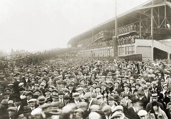WORLD SERIES, 1924. Crowds waiting outside the Washington Senators locker room at Griffith Stadium in Washington, D. C. following the teams victory over the New York Giants in the seventh and final game of the World Series, 10 October 1924