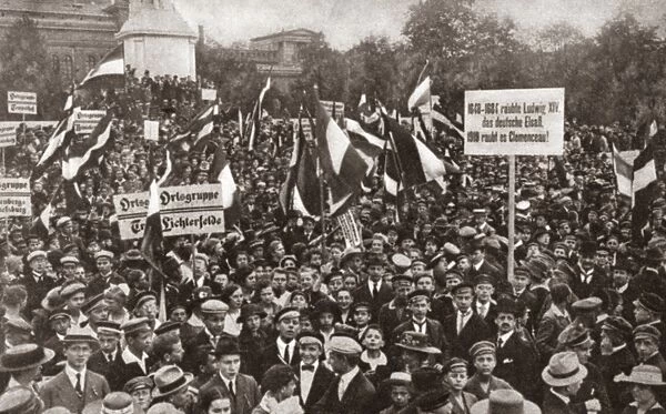 WORLD WAR I: BERLIN, 1919. The National Union of Young Germans at the Roon Monument