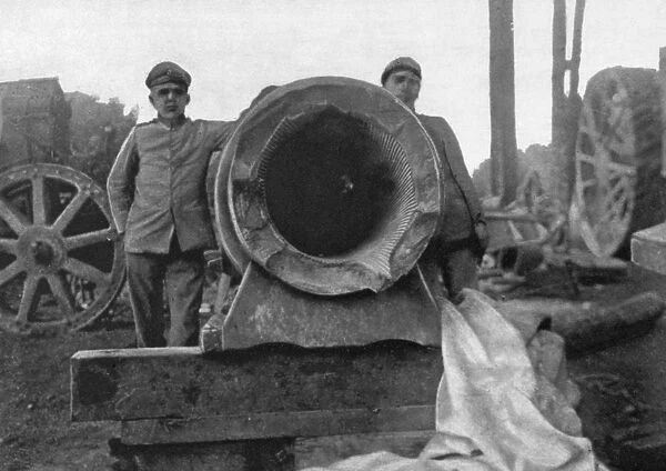 WORLD WAR I: BIG BERTHA. One of the German long-range heavy-mortar guns, known as Big Bertha
