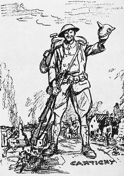WORLD WAR I: CARTOON, 1918. Cartoon, 1918, by Rollin Kirby on the victory of the U