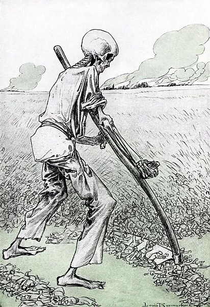 WORLD WAR I: CARTOON. The Harvest Is Ripe - Anti-World War I cartoon, 1916, by