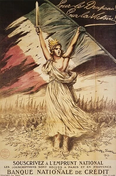 WORLD WAR I: FRENCH POSTER. For the Flag! For Victory! A French National Loan