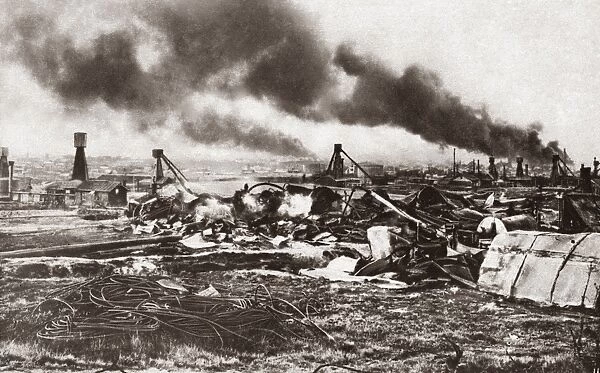 WORLD WAR I: GALICIA. Russian troops burned oil fields and destroyed machinery in Boguslav