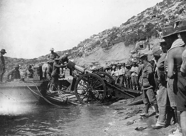 WORLD WAR I: GALLIPOLI. Allied troops landing at Anzac Beach in the Dardanelles strait