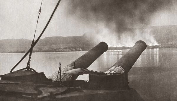 WORLD WAR I: GALLIPOLI. View from the British battleship H