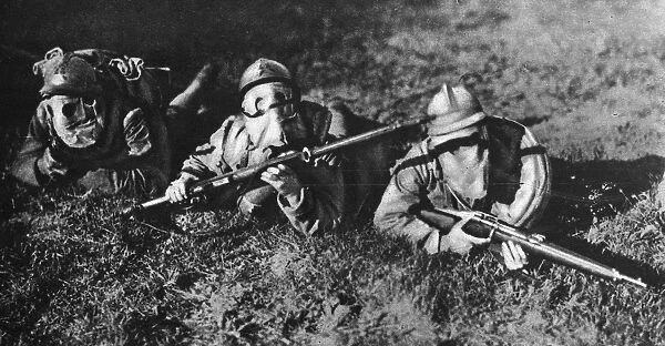 WORLD WAR I: GAS WARFARE. Sharpshooters from the Arditi shock troops of the Italian