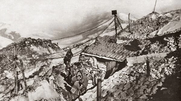 WORLD WAR I: ITALIAN FRONT. Italian signal station in the Italian Alps during World War I