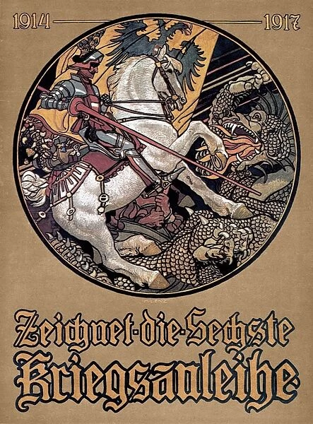 WORLD WAR I POSTER. Subscribe to the Sixth War Loan. Austrian World War I poster by Maximilian