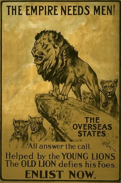 WORLD WAR I: RECRUITMENT. British recruitment advertisement. Illustration by Arthur Wardle