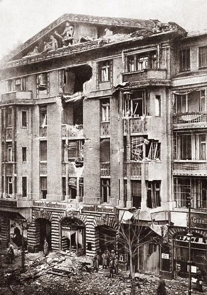 WORLD WAR I: REVOLUTION. The destroyed Vorwaerts Newspaper plant, which had acted