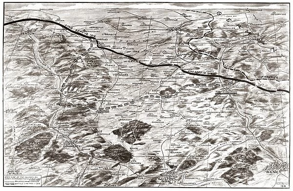 WORLD WAR I: SAINT-MIHIEL. Map, 1919, showing the Battle of Saint-Mihiel during World War I