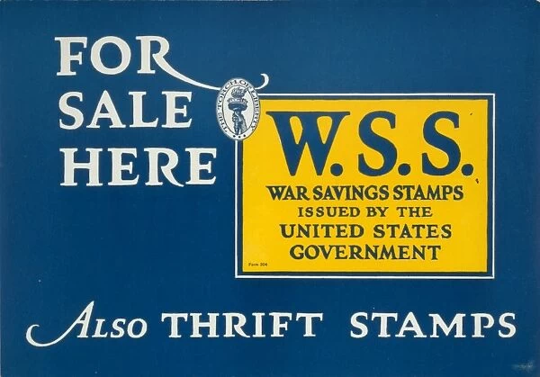 WORLD WAR I: THRIFT STAMPS. Poster for Thrift Stamps and Saving Stamps during World War I