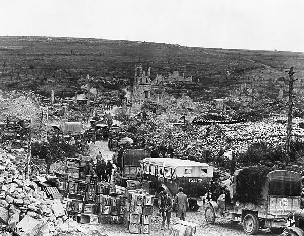WORLD WAR I: TRANSPORT. Transport of supplies for the U. S. Army at Esnes-en-Argonne