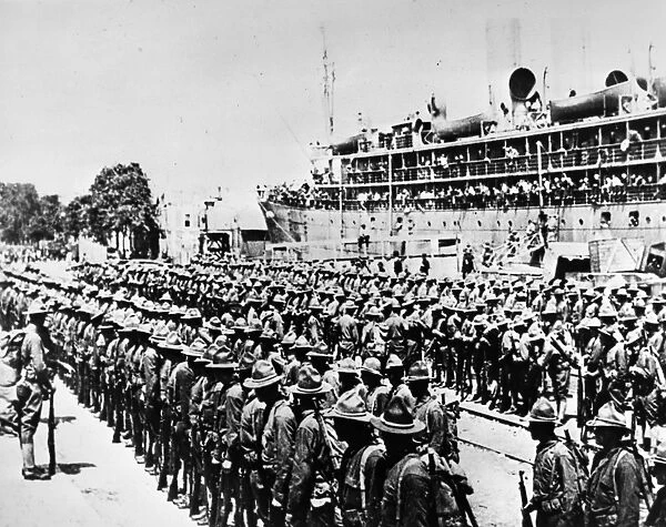 WORLD WAR I: TROOPS. Soldiers in the first transport of American troops to France