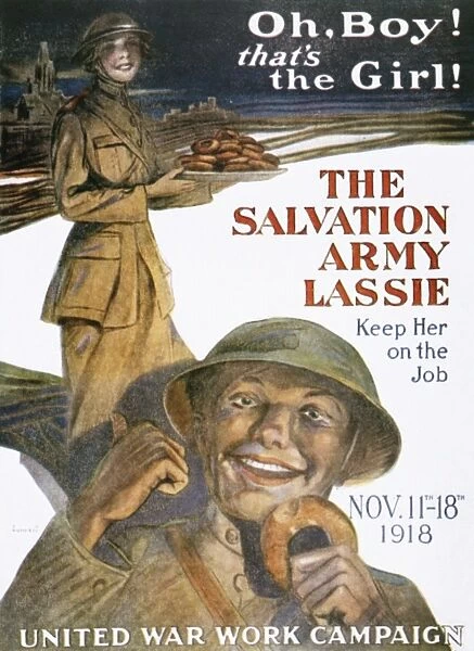 WORLD WAR I: U. S. POSTER. Oh, boy! Thats the Girl! American World War I Salvation Army poster, 1918
