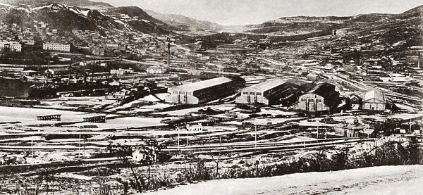 WORLD WAR I: VLADIVOSTOK. Birdseye view of the base, transport dock and transport