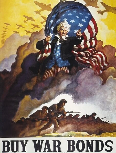 WORLD WAR II BOND POSTER. Buy War Bonds : American poster by N. C. Wyeth, 1942