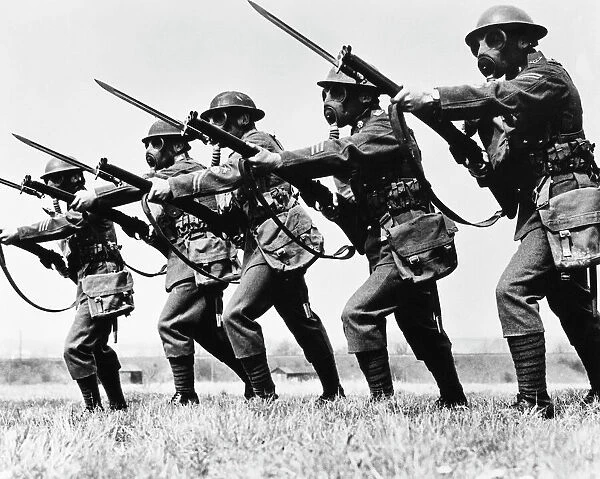 WORLD WAR II: TRAINING. British soldiers training during World War II. Photographed c1942