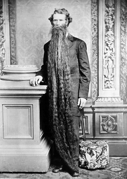 WORLDs LONGEST BEARD. The worlds longest beard owned by Edwin Smith