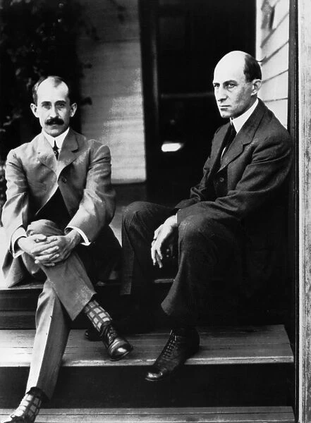 WRIGHT BROTHERS. Orville (left) (1871-1948) and Wilbur Wright (1867-1912). American pioneers in aviation