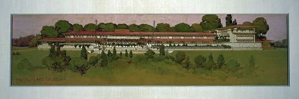 WRIGHT: LAKE GENEVA, 1911. Architectural drawing for Hotel Lake Geneva, a resort in Lake Geneva