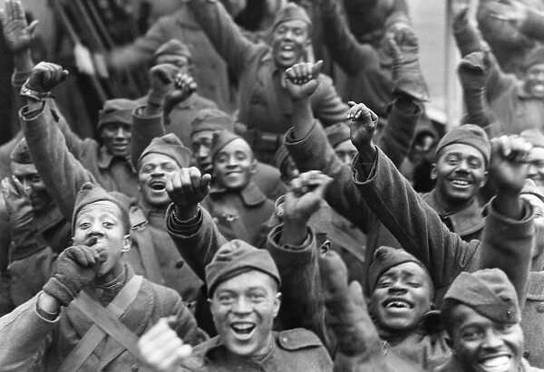 WWI: 369th REGIMENT, 1919. Soldiers of the 369th Infantry Regiment upon their arrival