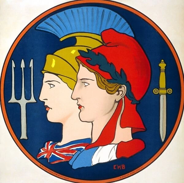 WWI: EMBLEM, 1915. Emblem of France and Great Britain. Lithograph by Edwin Howland Blashfield