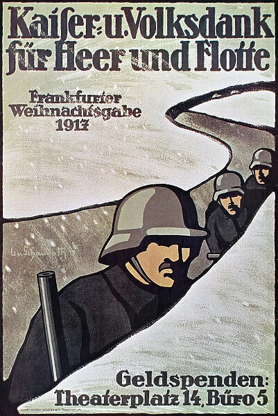 WWI: GERMAN POSTER, 1917. The Emperors and the Peopless Thank-Offering for the Army and Navy : German World War I poster, 1917, by Lisa von Schauroth