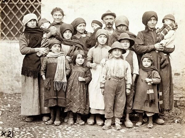 WWI: ITALY, 1919. Italian families returned to their home in Pordenone, Italy
