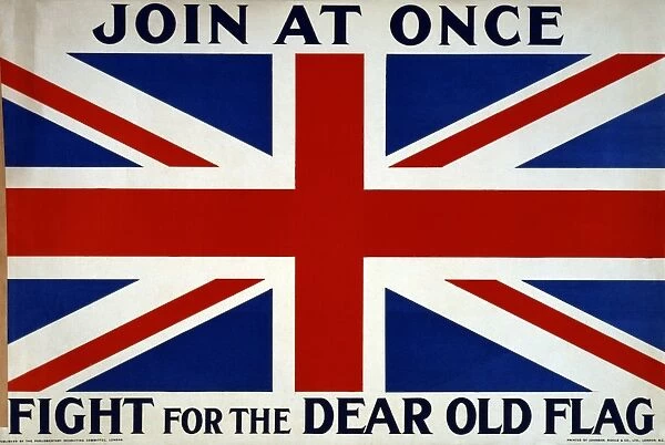 WWI: POSTER, 1915. Join at once. Fight for the dear old flag. Lithograph, 1915