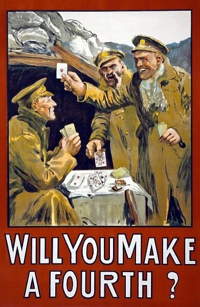 WWI: POSTER, 1915. Will you make a fourth? Lithograph, 1915