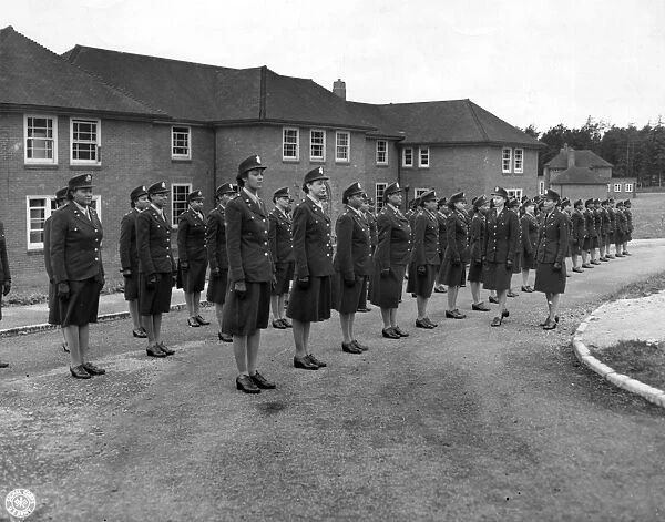 WWII: ARMY NURSES, c1943. American nurses being inspected by staff officers at
