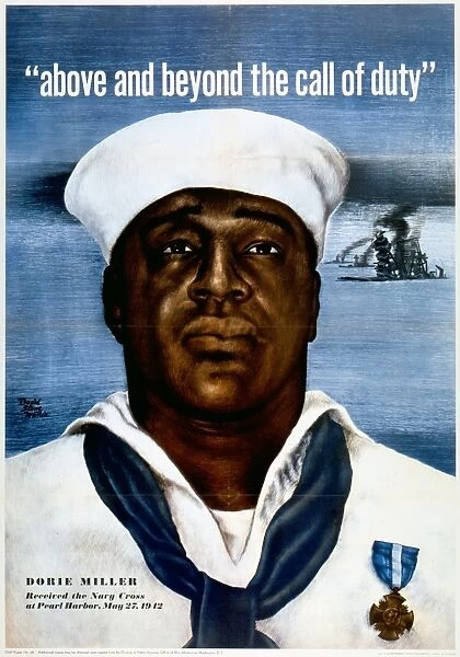 WWII: POSTER, c1943. Above and beyond the call of duty. Poster honoring Dorie Miller