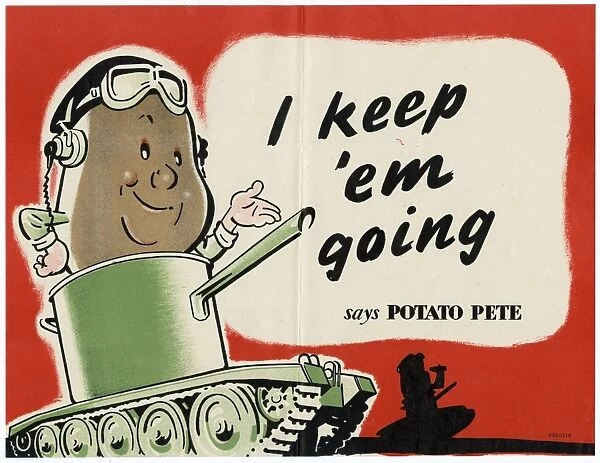 WWII: POSTER, c1943. I keep em going says Potato Pete. Lithograph, c1943