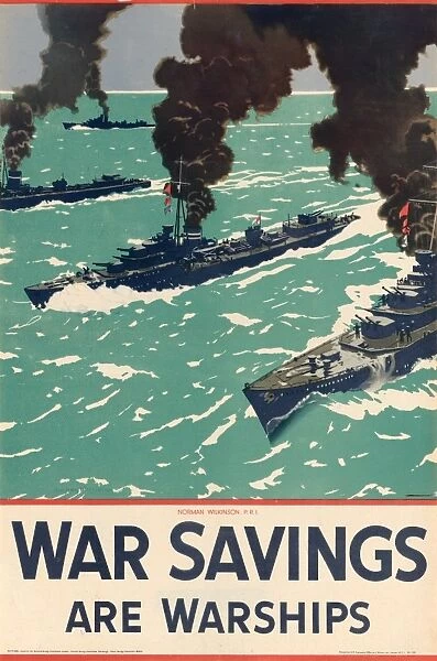 WWII: POSTER, c1943. War savings are warships! Lithograph with an illustration