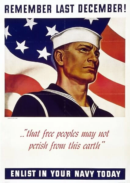 WWII: U. S. NAVY POSTER, 1942. World War II recruitment poster for the United States Navy