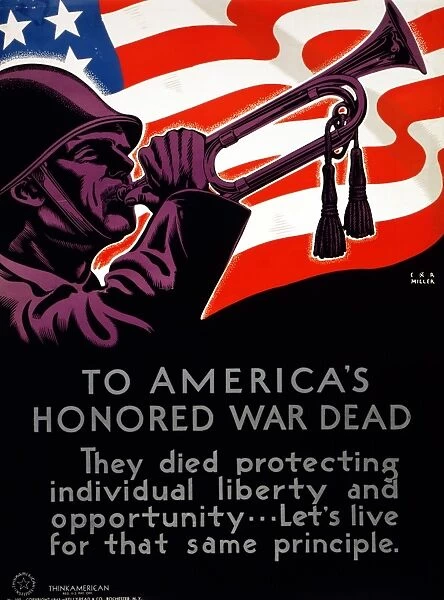 WWII: U. S. POSTER, c1943. To Americas Honored War Dead