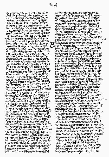 WYCLIFFE BIBLE. Portion of Baruch, with which the translation of Nicholas of Hereford ends