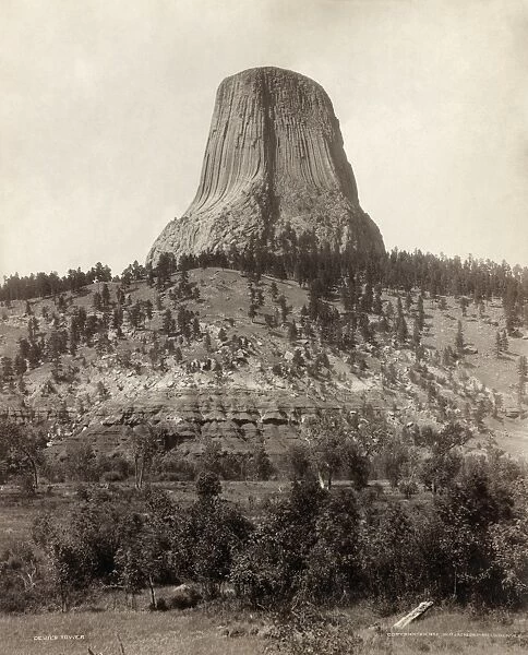 WYOMING: DEVILs TOWER. View of Devils Tower in Wyoming. Photograph by William Henry Jackson