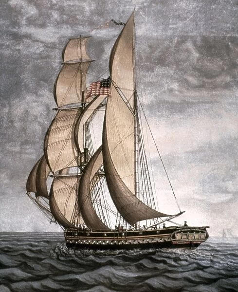 YACHT, 1816. George Crowninshield Jr.s yacht Cleopatras Barge launched in 1816