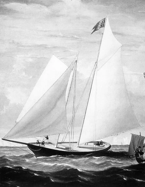 YACHTING, 1851. The yacht, America, competing in the British Royal Yacht Squadron s