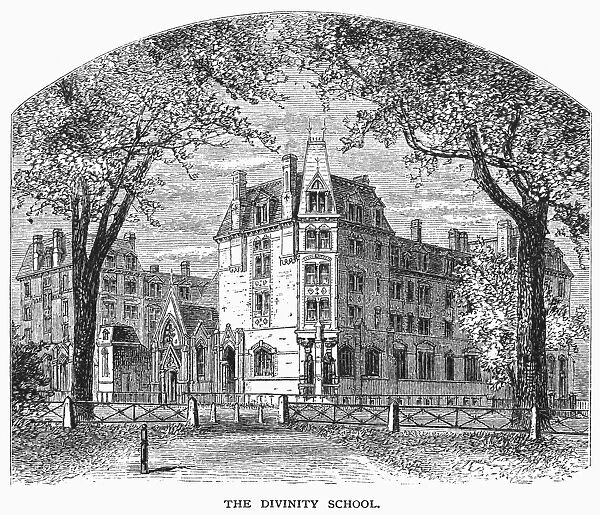 YALE: DIVINITY SCHOOL. The Divinity School at Yale University, New Haven. Wood engraving