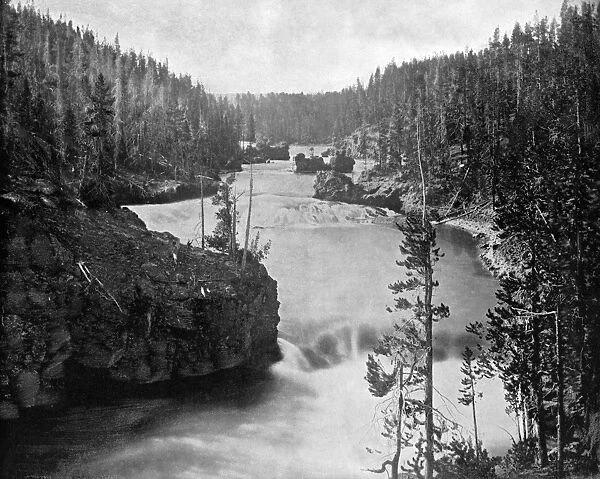 YELLOWSTONE RIVER, c1890. Rapids on the Yellowstone River above the falls. Photograph