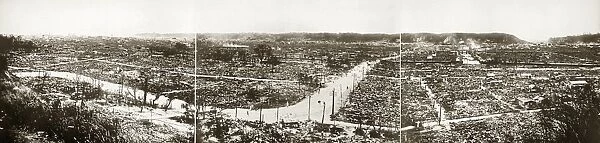 YOKOHAMA EARTHQUAKE, 1923. Panoramic view of the destruction of the Kwanto urban