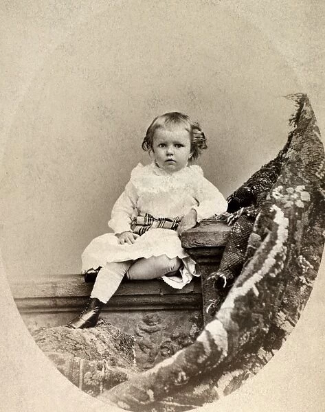 YOUNG GIRL, 1877. Cabinet photograph of three-year-old Ethel Hunt, from the New