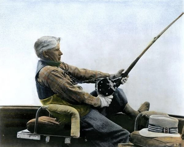 ZANE GREY (1875-1939). American writer. Oil over a photograph, n. d