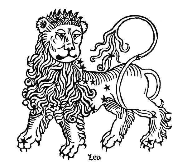 ZODIAC: LEO, 1482. Leo, the lion. Zodiacal woodcut from Gaius Julius Hyginus Poeticon