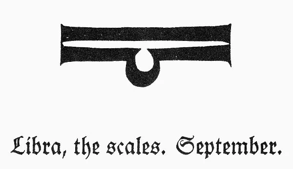 ZODIAC: LIBRA. Zodiacal symbol for Libra, the scales