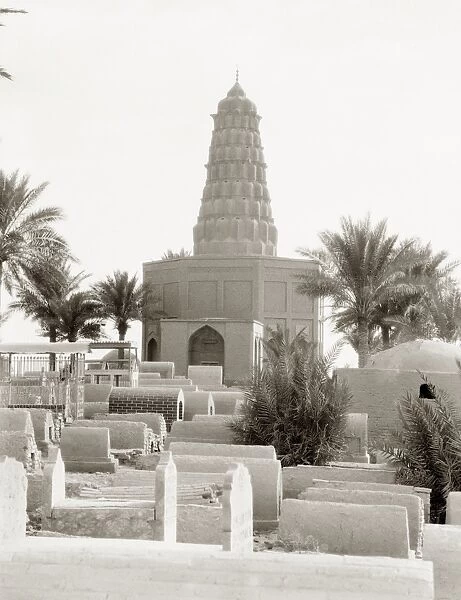 ZUMURRUD KHATUN TOMB. Monumental mausoleum with a surrounding cemetery in Baghdad, Iraq. Photograph, 1932