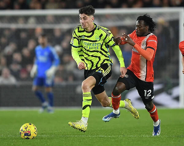 Havertz vs Kabore: Intense Face-Off – Arsenal's Star Forward Clashes with Luton's Defender in Premier League Battle (2023-24)
